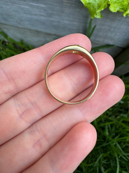 Antique Victorian 18ct yellow gold 0.35ct old mine cut diamond gypsy ring