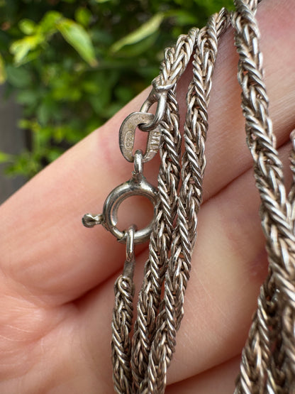 Vintage silver rope chain, 71cm / 27.95 inches long