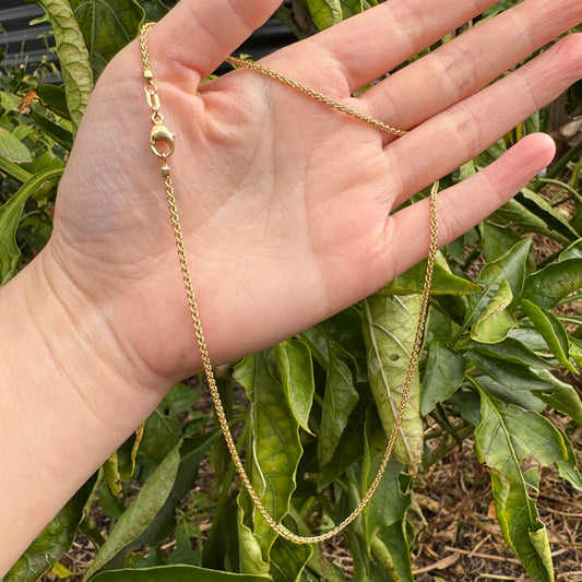 Vintage Italian 14ct yellow gold foxtail chain, 42.5cm / 16.73 inches long