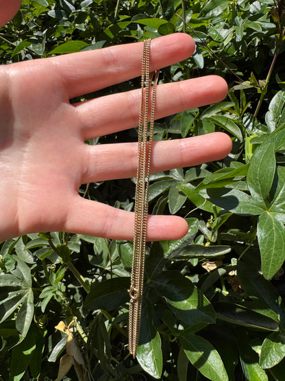 Vintage 9ct yellow gold curb link chain, 61cm / 24.02 inches long