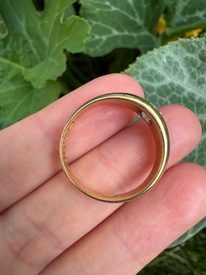 Antique Victorian 18ct yellow gold 0.52ct old mine cut diamond starset gypsy ring
