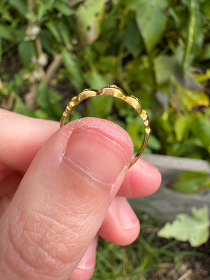 Antique Edwardian English 18ct gold rose cut diamond gypsy ring