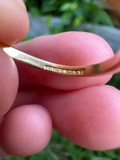 Vintage 18ct yellow gold and platinum 0.35ct old mine cut diamond solitaire ring