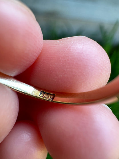Vintage 18ct yellow gold 0.25ct TCW bezel set old cut diamond toi et moi ring