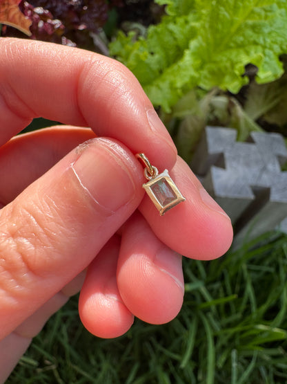 Custom 9ct yellow gold 0.56ct emerald claw set pendant