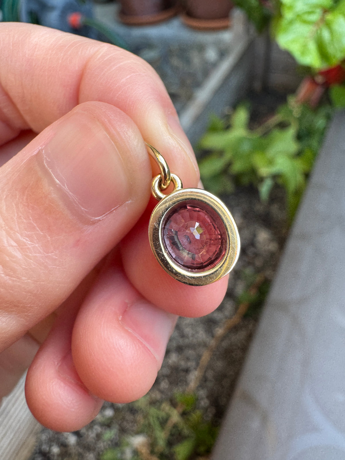 Handmade 9ct gold natural ruby pendant