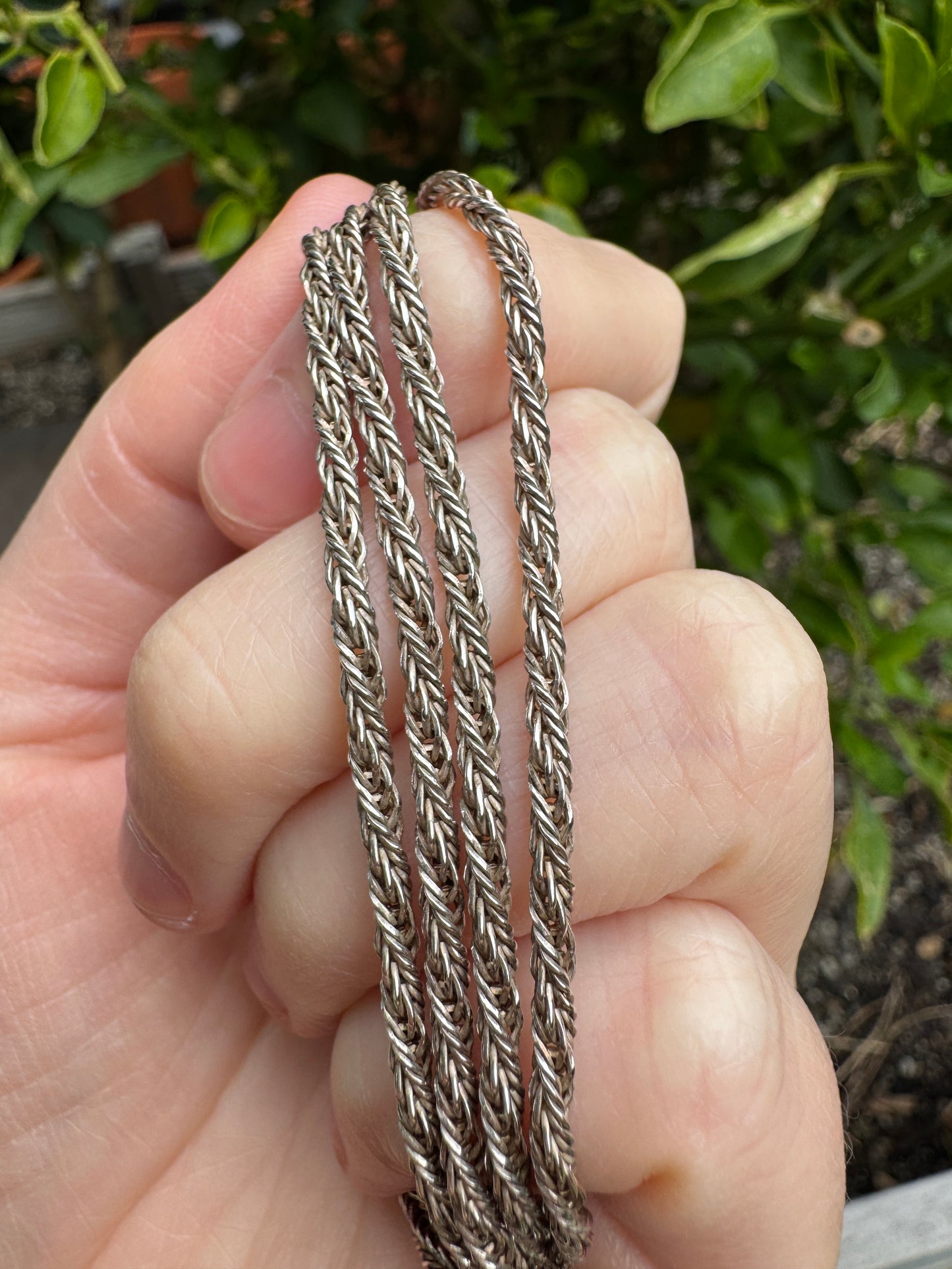Vintage silver rope chain, 71cm / 27.95 inches long