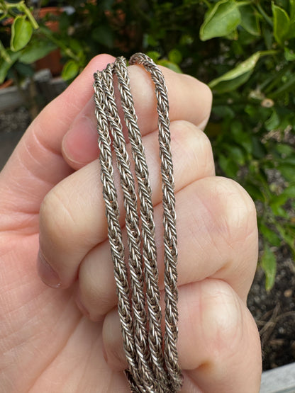 Vintage silver rope chain, 71cm / 27.95 inches long