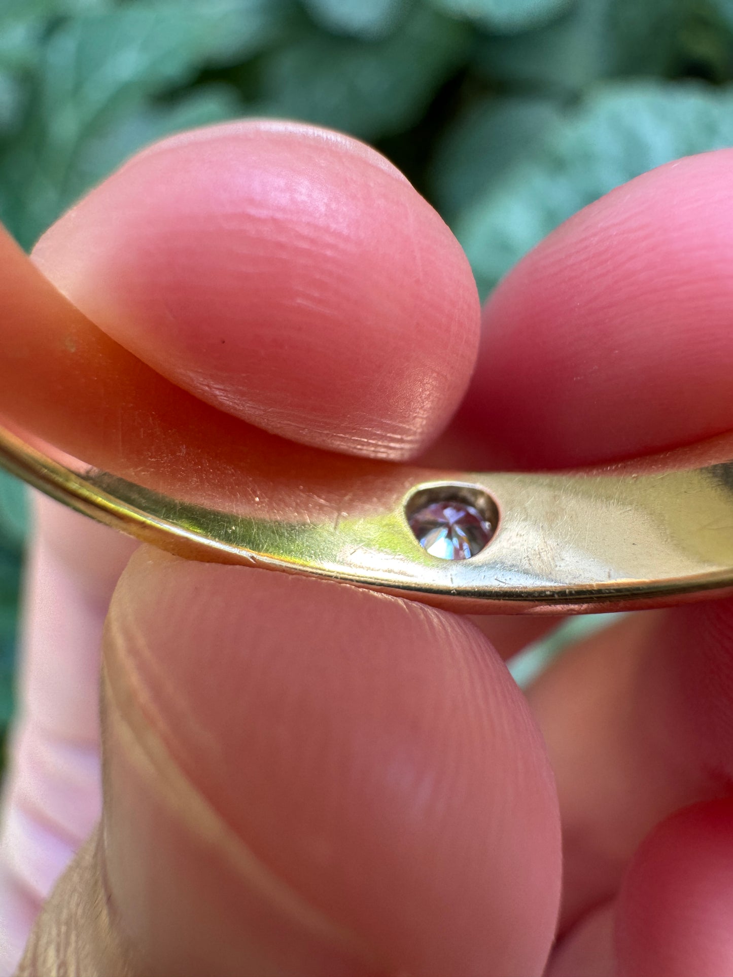 Vintage 18ct yellow gold transitional cut diamond starset gypsy ring