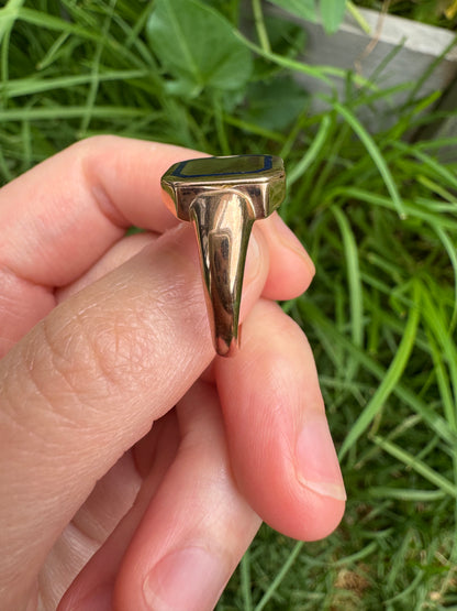 Antique Australian 9ct rosy yellow gold and enamel 'poison' signet ring