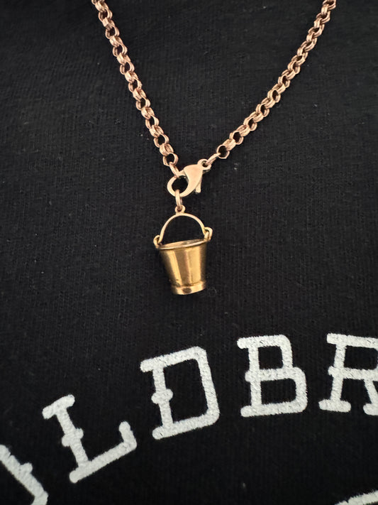 Antique 9ct gold bucket with handle charm