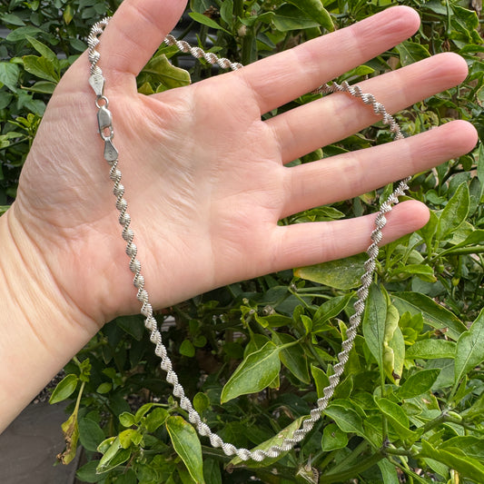 Vintage silver twist chain, 45cm / 17.72 inches long