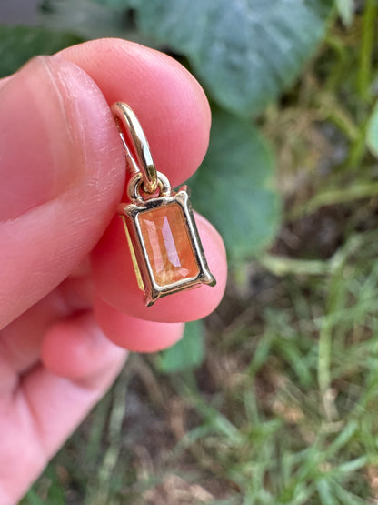 Custom handmade recycled 9ct yellow gold 1.25ct natural yellow sapphire prong set pendant