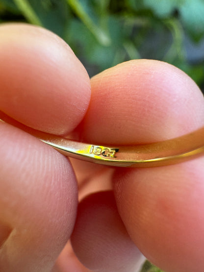 Vintage 18ct yellow gold and platinum five stone 0.69ct TCW old mine cut diamond bezel set ring