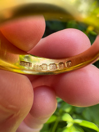 Antique Victorian 18ct yellow gold 0.23ct old mine cut diamond gypsy ring
