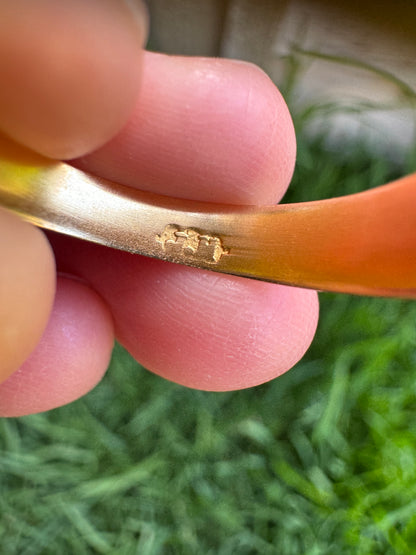 Antique 18ct yellow gold three stone 0.25ct TCW old mine cut diamond starset gypsy ring