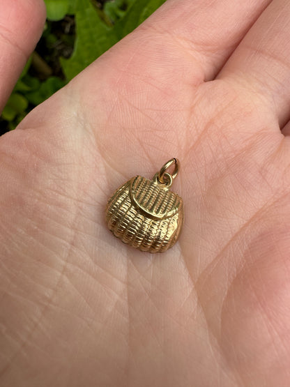 Vintage 9ct yellow gold handbag/purse charm