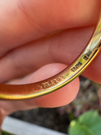Vintage Australian 18ct yellow gold band, 2mm wide