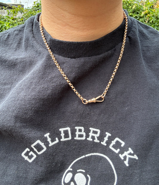 Antique 9ct rose gold belcher chain, 45cm / 17.7 inches long