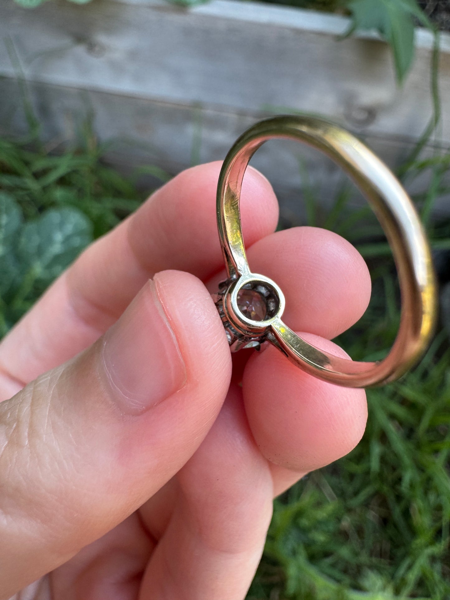 Vintage 18ct yellow gold 0.82ct old mine cut diamond solitaire ring