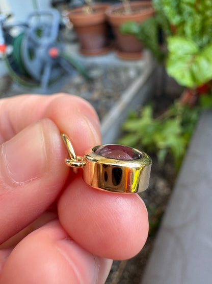 Handmade 9ct gold natural ruby pendant