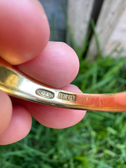 Vintage 18ct yellow gold 0.15ct old European cut diamond gypsy ring