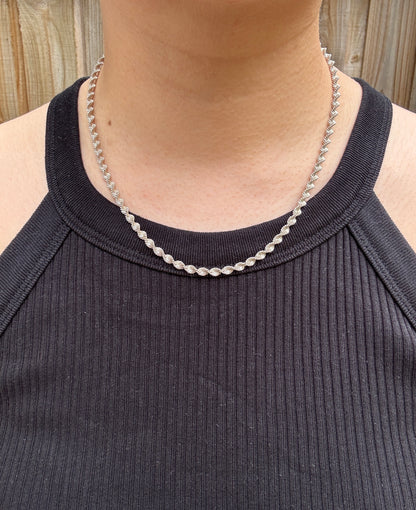 Vintage silver twist chain, 45cm / 17.72 inches long