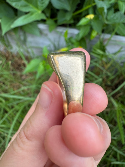 Vintage 9ct yellow gold single cut diamond starset signet ring