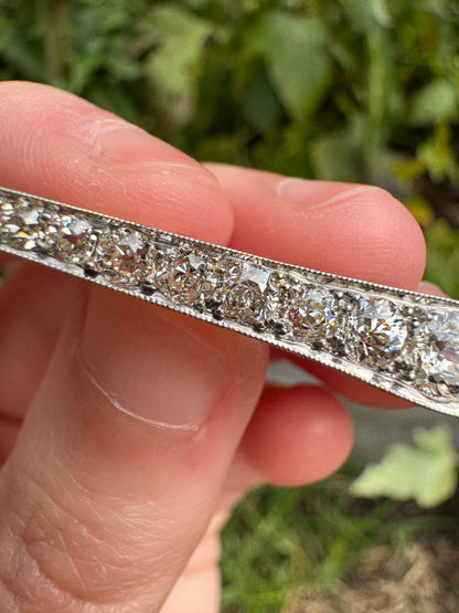 Antique old mine cut diamond brooch/chain extender
