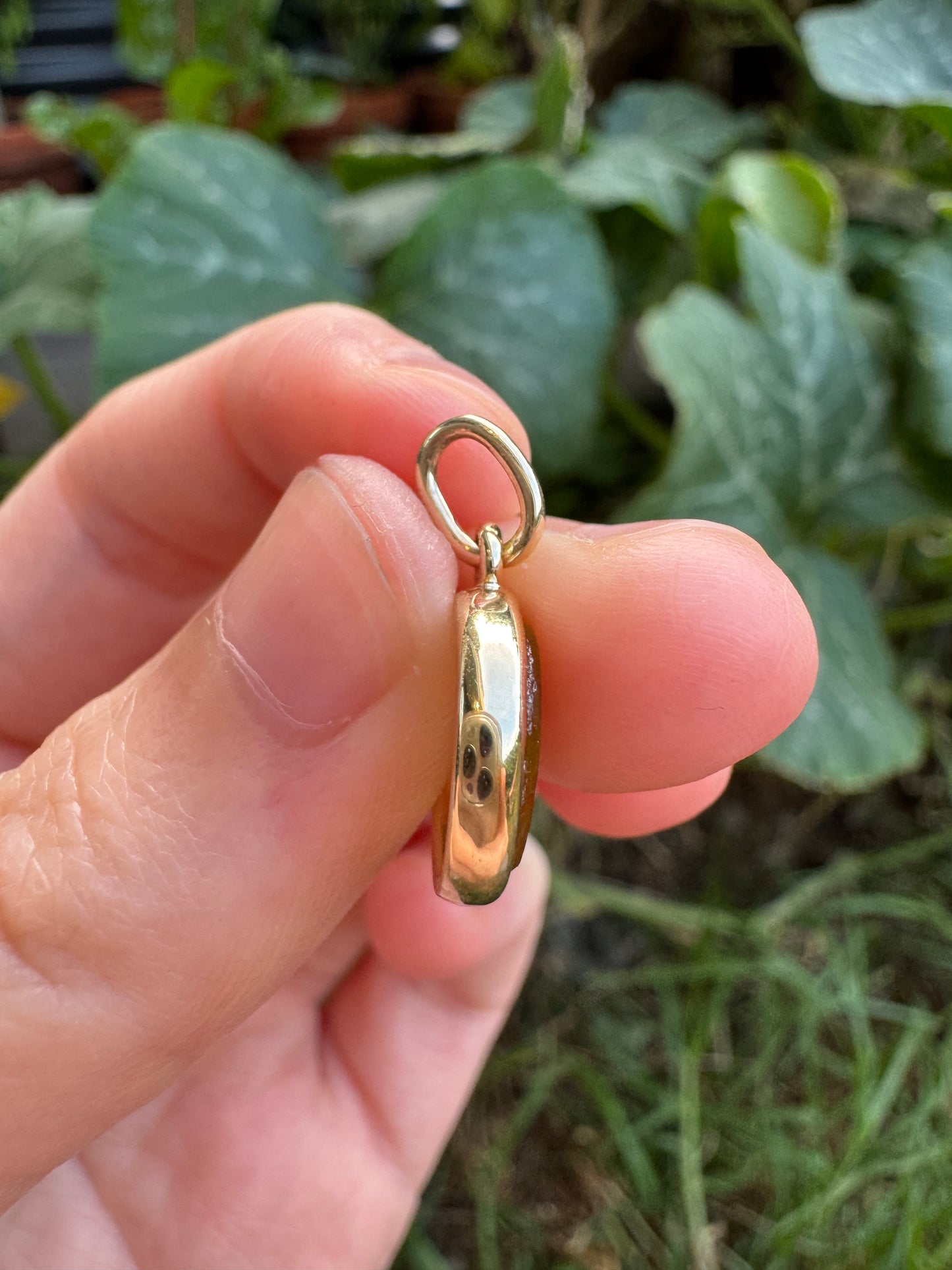 Custom handmade recycled 9ct yellow gold 'All's well' antique paste fob seal bezel set pendant