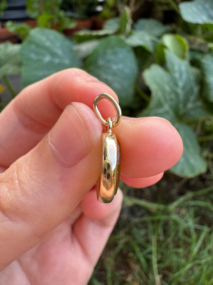 Custom handmade recycled 9ct yellow gold 'All's well' antique paste fob seal bezel set pendant