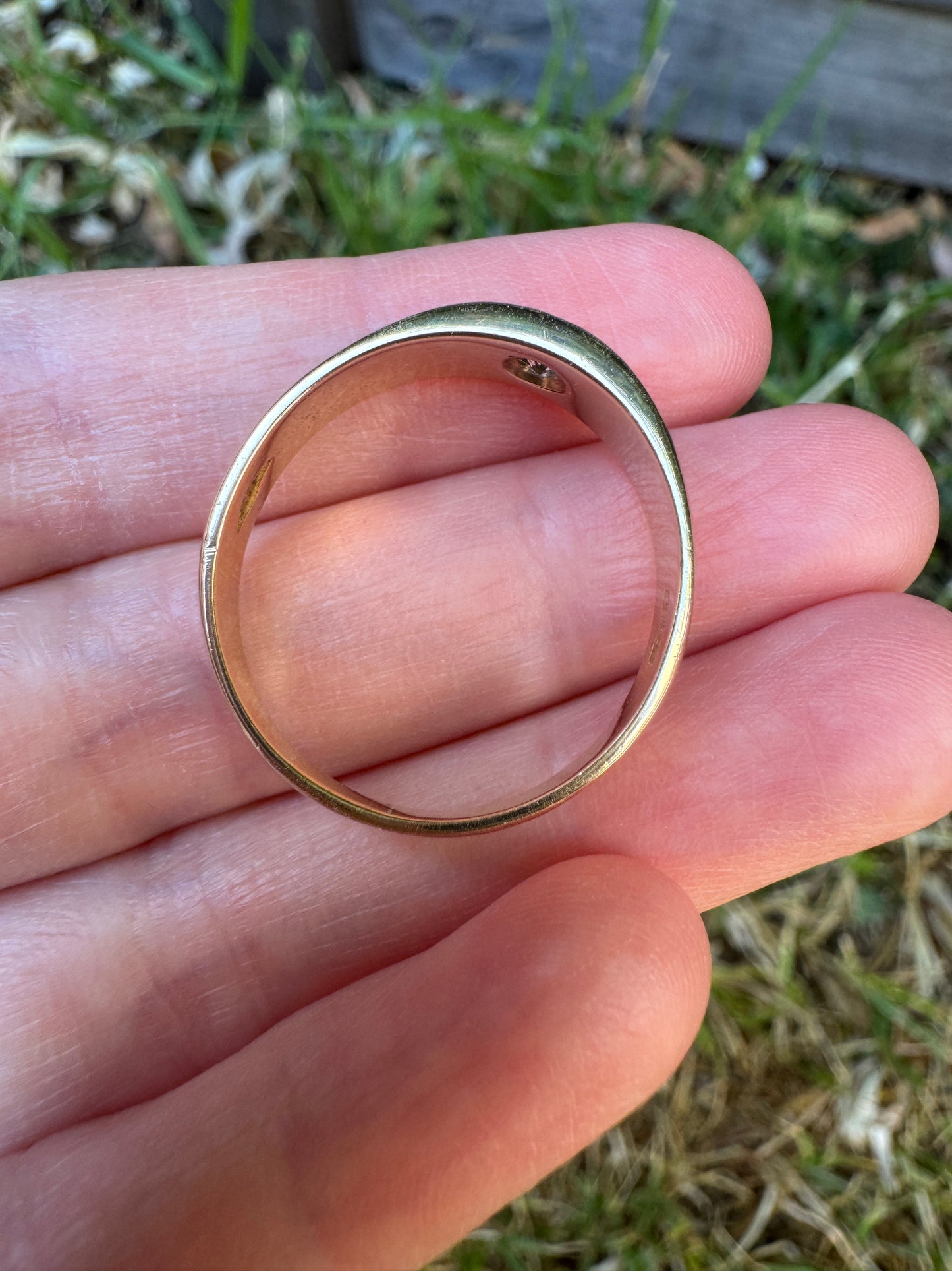 Antique Australian 15ct yellow gold 0.27ct old mine cut diamond starset gypsy ring