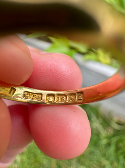 Antique 18ct yellow gold oval initial signet