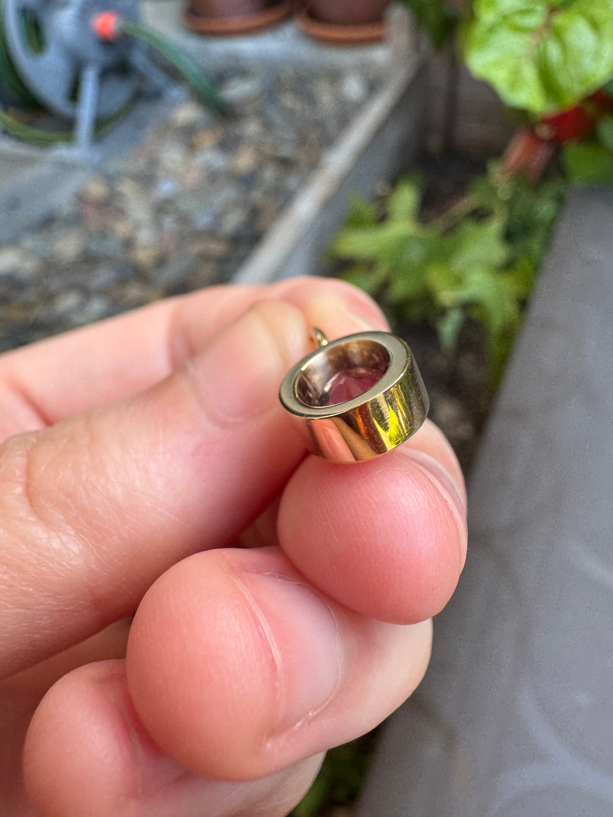 Handmade 9ct gold natural ruby pendant