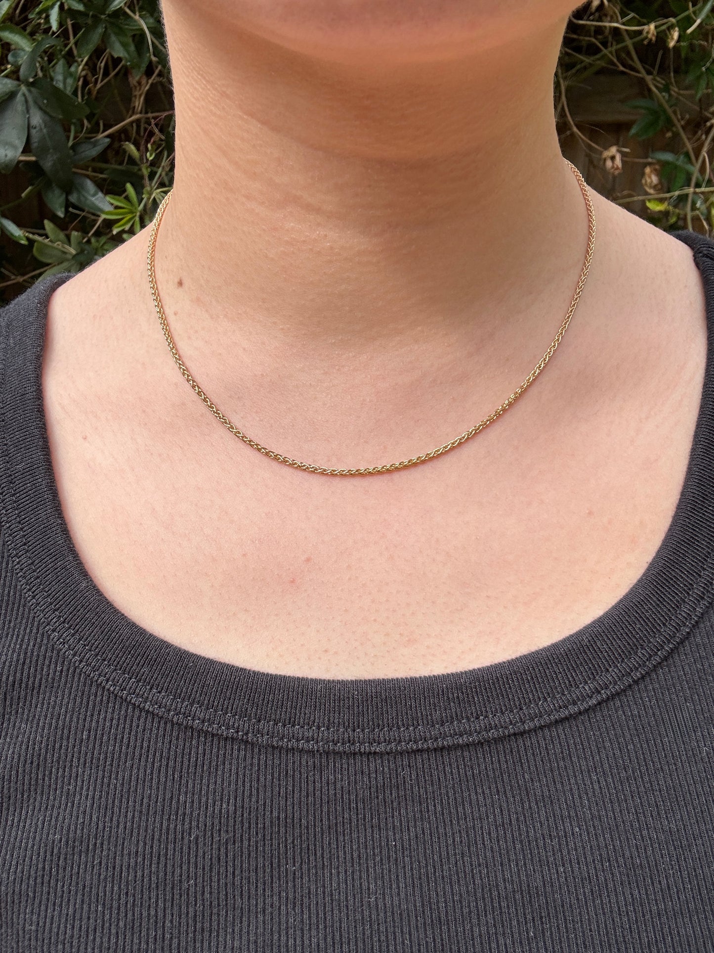 Vintage Italian 14ct yellow gold foxtail chain, 42.5cm / 16.73 inches long