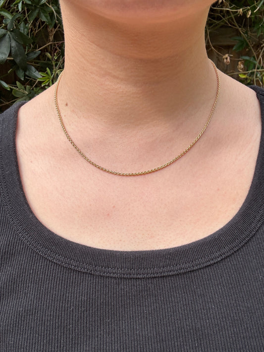 Vintage Italian 14ct yellow gold foxtail chain, 42.5cm / 16.73 inches long
