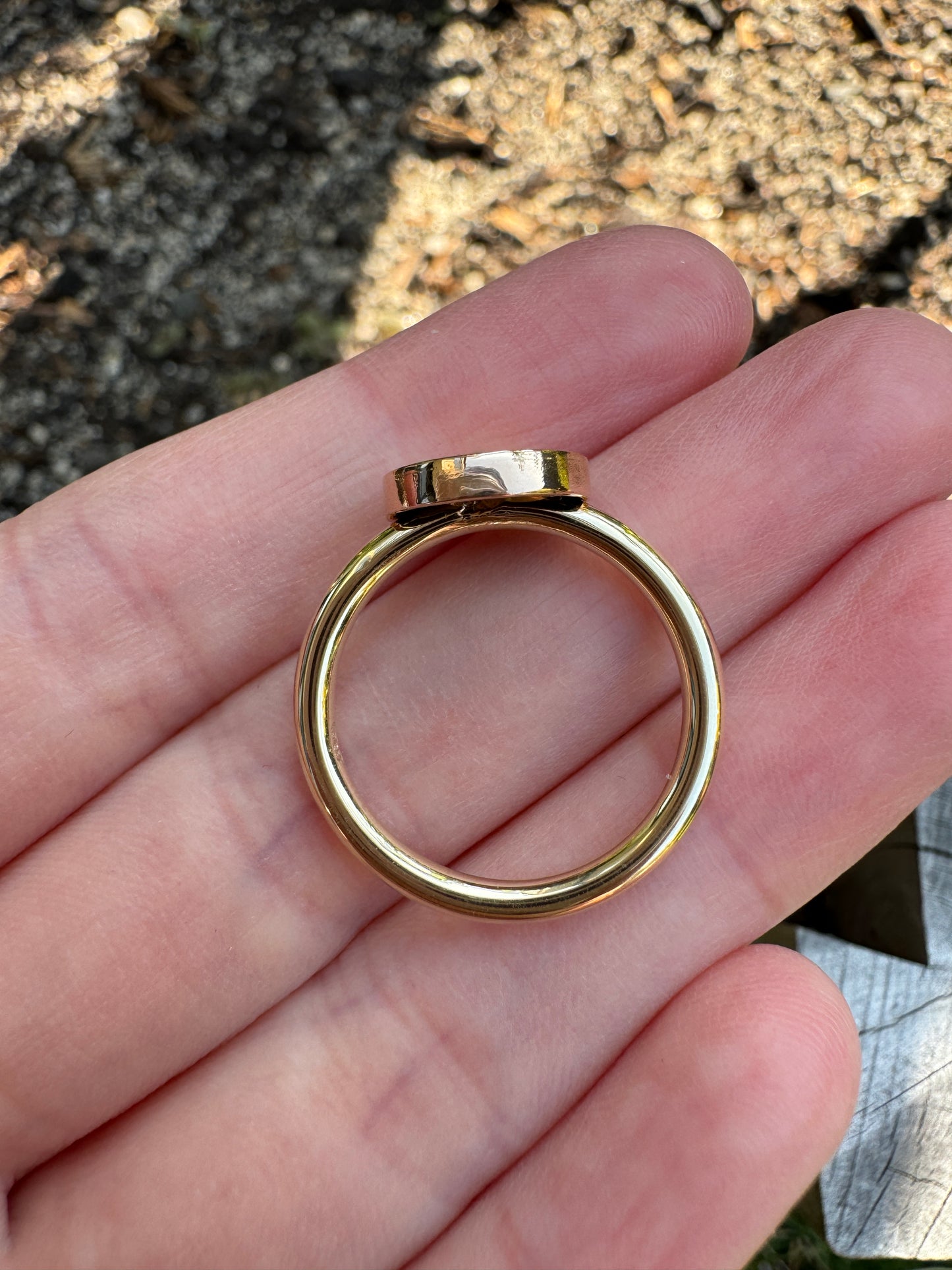 Custom 9ct yellow gold starset pearl stickpin conversion ring