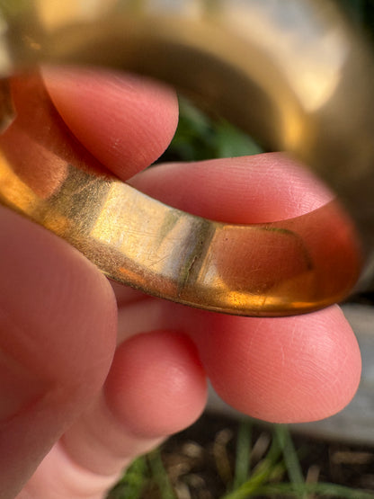 Antique 15ct yellow gold cigar band, 6.8mm wide