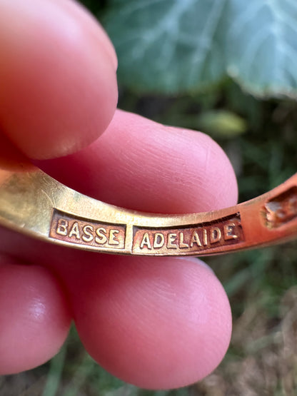 Antique Australian Basse Adelaide 18ct yellow gold old mine cut diamond gypsy ring