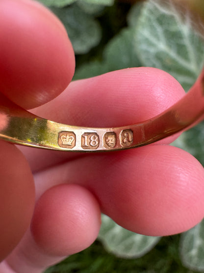 Antique Victorian 18ct yellow gold 0.52ct old mine cut diamond starset gypsy ring