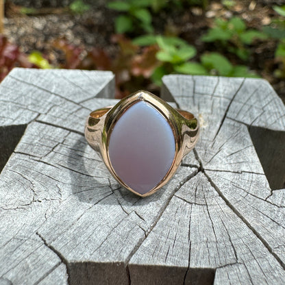 Antique 9ct yellow gold sardonyx signet ring