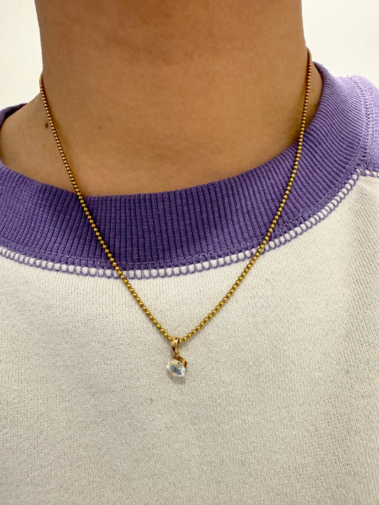 Vintage 9ct yellow gold mystic topaz solitaire pendant