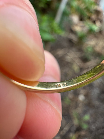 Vintage 18ct yellow gold five stone 0.28ct TCW old mine cut diamond ring