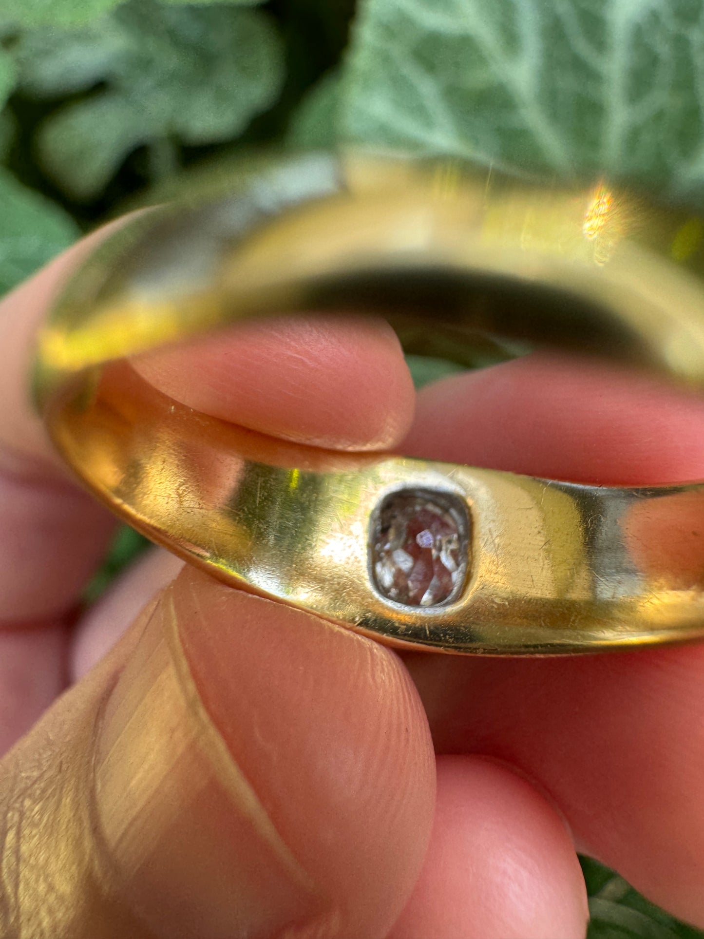 Antique Victorian 18ct yellow gold 0.52ct old mine cut diamond starset gypsy ring