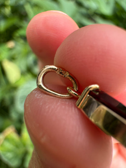 Custom 9ct yellow gold 1.54ct oval cut garnet pendant