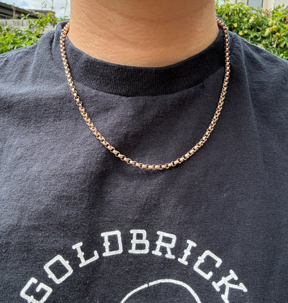 Antique 9ct rose gold belcher chain, 45cm / 17.7 inches long