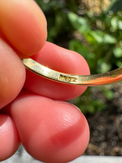 Vintage 18ct yellow gold five stone 0.6ct TCW old mine cut diamond ring