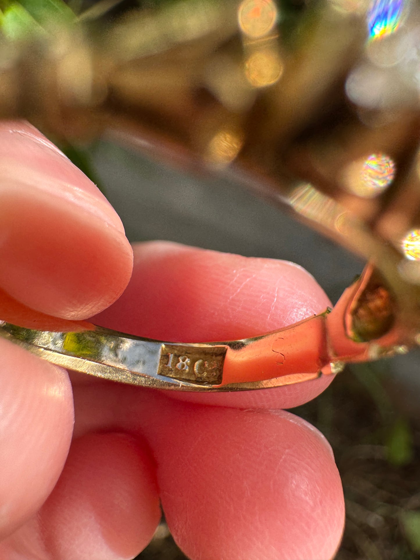 Antique Australian 18ct yellow gold five stone 0.45ct TCW old mine cut diamond ring