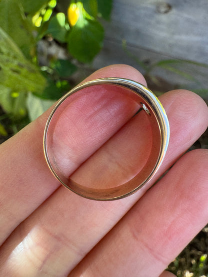 Vintage 14ct rosy yellow gold 0.28ct old mine cut diamond starset gypsy ring