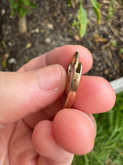 Antique Australian 9ct rosy yellow gold engraved padlock pendant